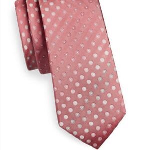 Kenneth Cole New York Slim Dotted Silk Tie-coral-one Size